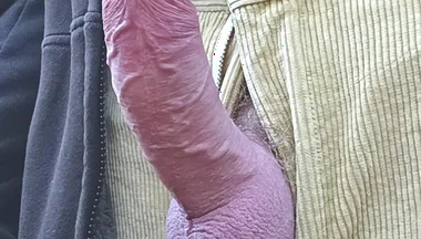 Big Uncut Cock Creamy Cum Outdoor Edging Wearing Cords