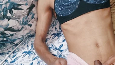 Sissy Crossdresser Stealing and Cumming in Mommy's Silk Satin Panties
