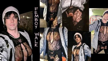 Femboy - My First Walk as a Ladyboy with Breasts and a Vagina
