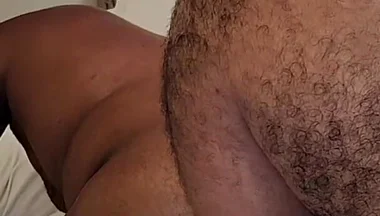 Hairy Bear Pounds Thick Ass Doggy and Shoots All Over His Chest