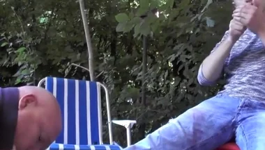 Smoking feet master outdoor