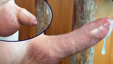 Small Hairless Virgin Phimosis Dick Braves the Cold for Some Hands-free Edging and Leaking Cum