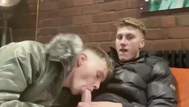 Scally boys cock sucking puffer jackets