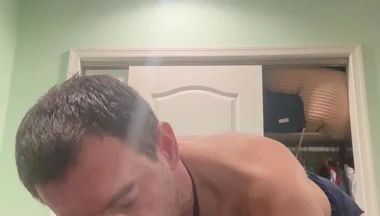 Sissy Stepdaddy in Stepdaughter Tight Shorts Sucking and Fucking Dildi