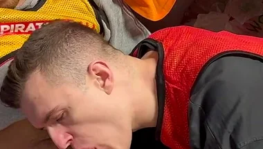 Straight Lad Gets Sucked off in the Locker Room