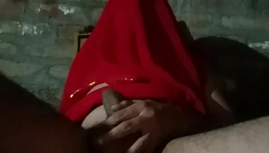Red Saree My Huge Ass and Cock