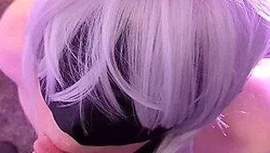 Cute Blindfolded Femboy Deepthroats Masters Cock