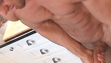 Muscle Hunk Brads Bts New Year Jerk - Slow Mo Huge Uncut Cock Explosion