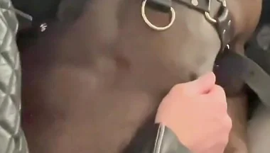 Interracial BDSM Whipping Titplay & Wank Session
