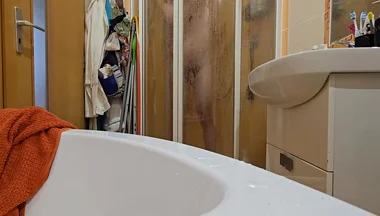 Hairy Guy Taking a Shower at His Female Friend’s Place