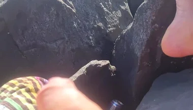In Public Handjob in Public and a Cock Loaded with Piss - Show Cock to Everyone