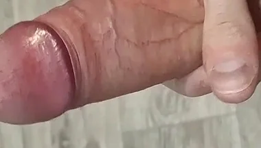 Skinny Guy Jerks off His Big Cock and Cums