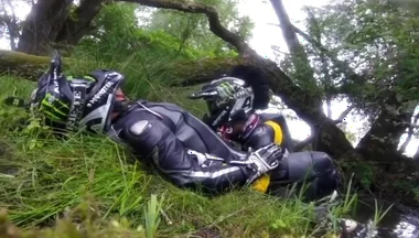 Mud hole dainese biker blowjob cum