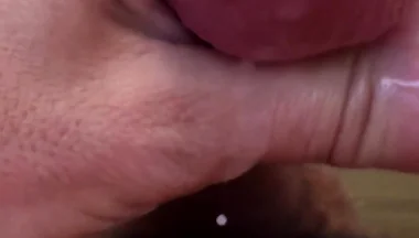 POV Close-up Cumshot: Huge Load Almost Hits Camera Lens!