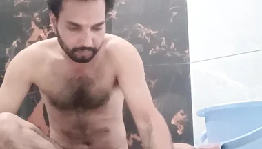 Indian Desi Man in Bathroom