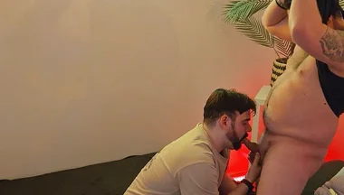 Straight Chubby Construction Worker Gets Sucked and His Ass Licked for the First Time by a Guy