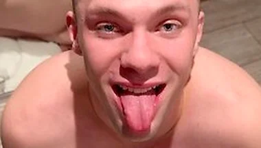 Boy55: 22yo Caged Cocksucker Luca Jaxxson (quickie)