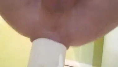 Male Squirt From Hard Anal Fisting with a Bottle. I Moan From Anal Pleasure