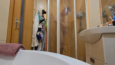 My Friend Let Me Take a Shower at Her Bathroom. She Has No Idea That I'm Filming Myself Doing It.