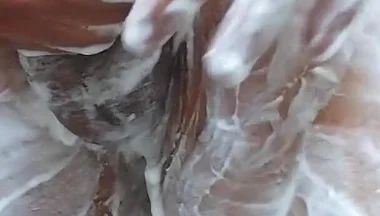 Standing Shaving in Bathroom and Cumshot