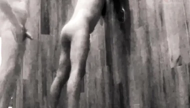 A Boy Is Discussing with His Horny Stepdad in the Pool's Public Showers When Stepdaddy Suddenly Pees on Him