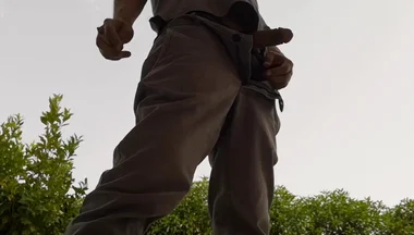 Quick Outdoor Jerkoff While Having a Cigarette