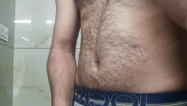 Indian Rajasthani Desi Man Enjoy Shower and Masterbation Show with Neighbour Police Officer