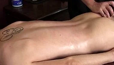 Tattooed Blond Rainer Rides Dildo While Giving Cock Massage
