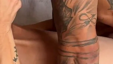 Tatted Muscle Papi Fucks Tiny Twink Bareback Hardcore Anal Foreskin Mafia Boomer Banks Gay