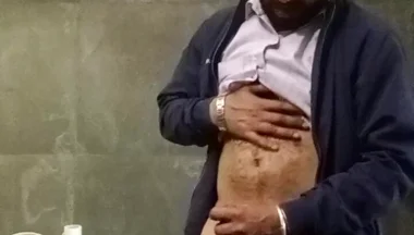 Indian Desi Man Enjoy Penis Massage in Bathroom