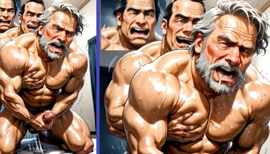 A Group of Mature Men Engage in an Insane Orgy with Cum Inside an Old Man's Ass