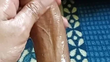 Huge Sexy Cock Massage with Oil and Masturbation