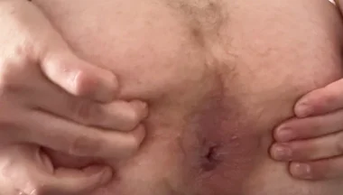 Cuckold Caresses Himself with Oil and Moans