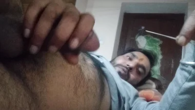 Indian man enjoys