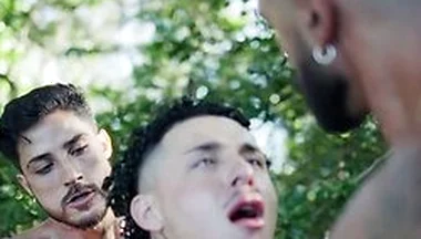 Sneaky Fuck In The Woods Turns Into Threesome With Markin Wolf
