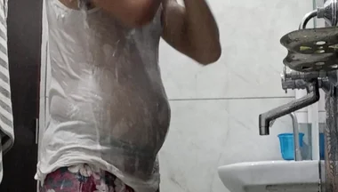 Man Enjoys Shower