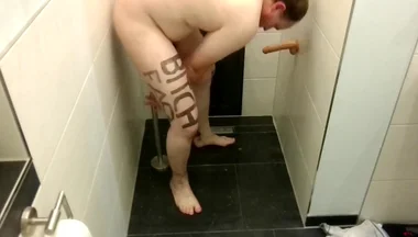 Slave Lettering Marking Anal Hook Dildo Plug Milking Fucked Winch Penis Cage Shower Outdoor Street