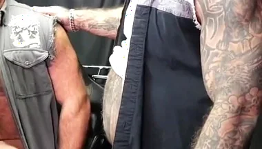 Threesome Harley Fucking with Manny Muscle and King Baiter