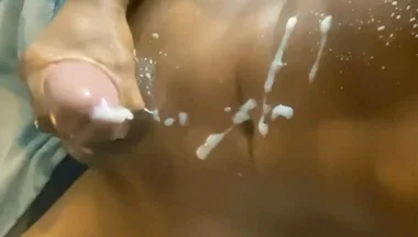 Stroking My Big Black Dick Moaning Cumshot