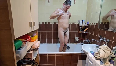 Hot Water Therapy - Hairy Guy’s Private Shower Time After Work