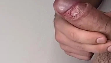 Close-up Quick Jerk on Thick Uncut to Fast Throbbing Cumshot