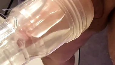 Fleshlight Wall Fuck POV with a Thick Uncut Cock in Full Focus