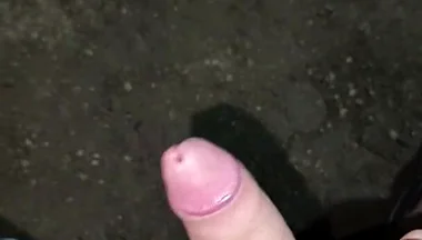 Outdoors at Night, Peeing and Hot Cumshot