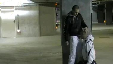 Fucked by scally boy in public parking in paris