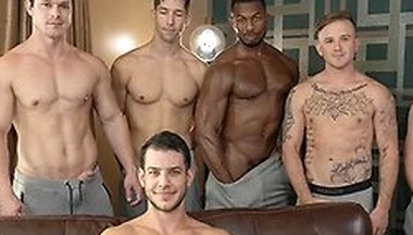 Milo Miles, Eddie Patrick And Sean Xavier In T.d. Grahams Hole Takes Big Loads From Seven Hot Studs