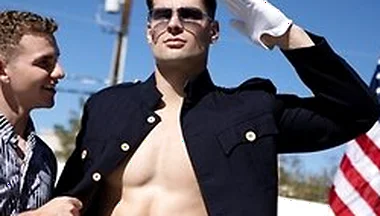 Jack Waters Starts Sucking Marine Malik Delgaty As He Salutes And Stays Still