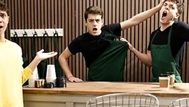 Men - Sam Ledger Wants A Coffee But Ends Up Taking Joey Millss Cock In His Mouth