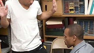 Handsome White Stud Gets Detained And Disciplined By Two Black Officers For Stealing With Miller Axton, Dark Knight And Connor Halsted