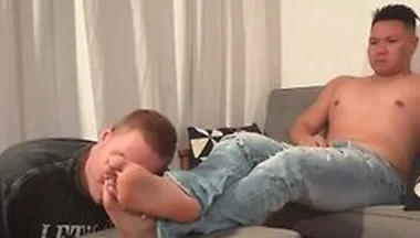 Chubby Stepdaddy Takes Pleasure In Giving His Subs Tickles