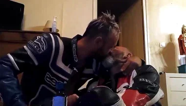 French guys in biker gear fucking